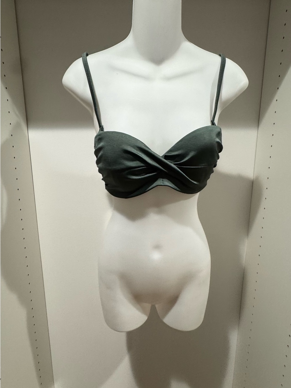 H&M Twist-Front Bikini Top - Forest Green